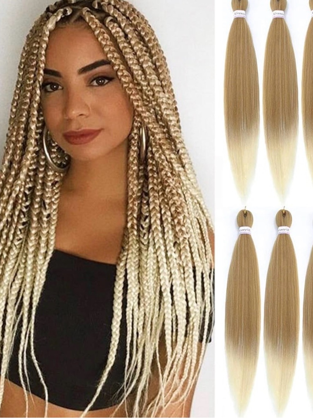 Alrence Pre Stretched Braiding Hair Braid 30 Inch 8 Packs Hair Extension  27/613
